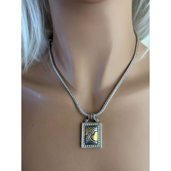 Brighton Two Tone Heart OP Pendant Necklace. excellent condition - Picture 3 of 7